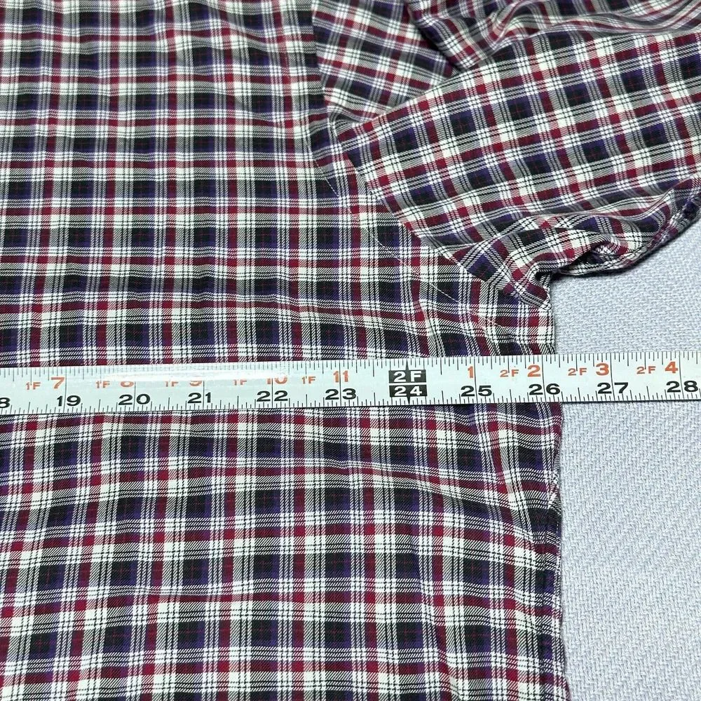 Ralph Lauren Red Plaid Button Down‎ Blake Cotton Shirt Men's Size Large